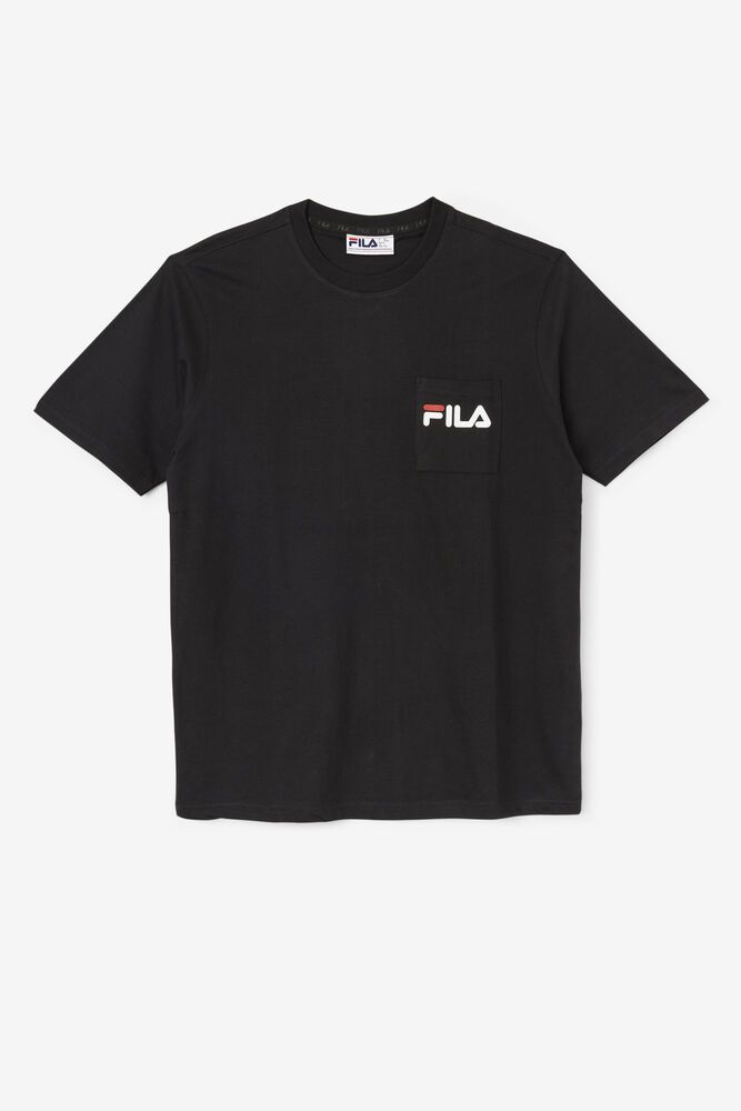 Tricou Fila Barbati Negrii Curtis Pocket VNKJ-01893